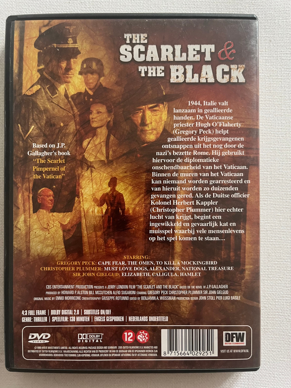 The Scarlet and the Black – DVD (1983) | Gregory Peck & Christopher Plummer