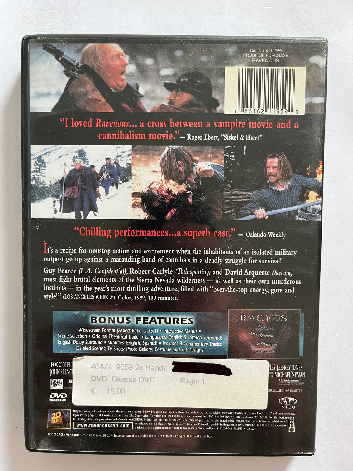 Ravenous – DVD (1999) | Guy Pearce & Robert Carlyle