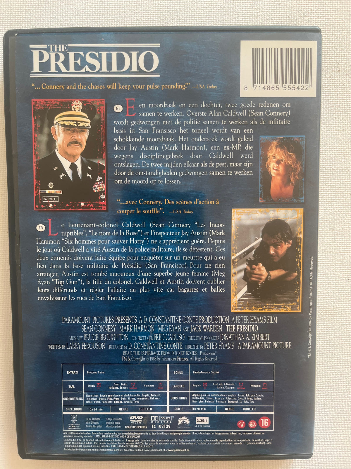 The Presidio – DVD (1988) | Sean Connery & Mark Harmon