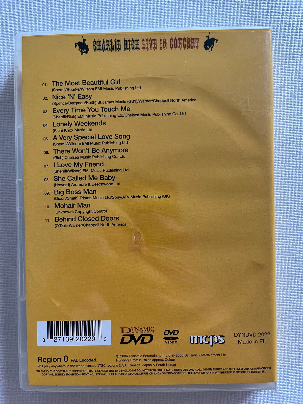 Charlie Rich – Live in Concert – DVD | Classic Country Music