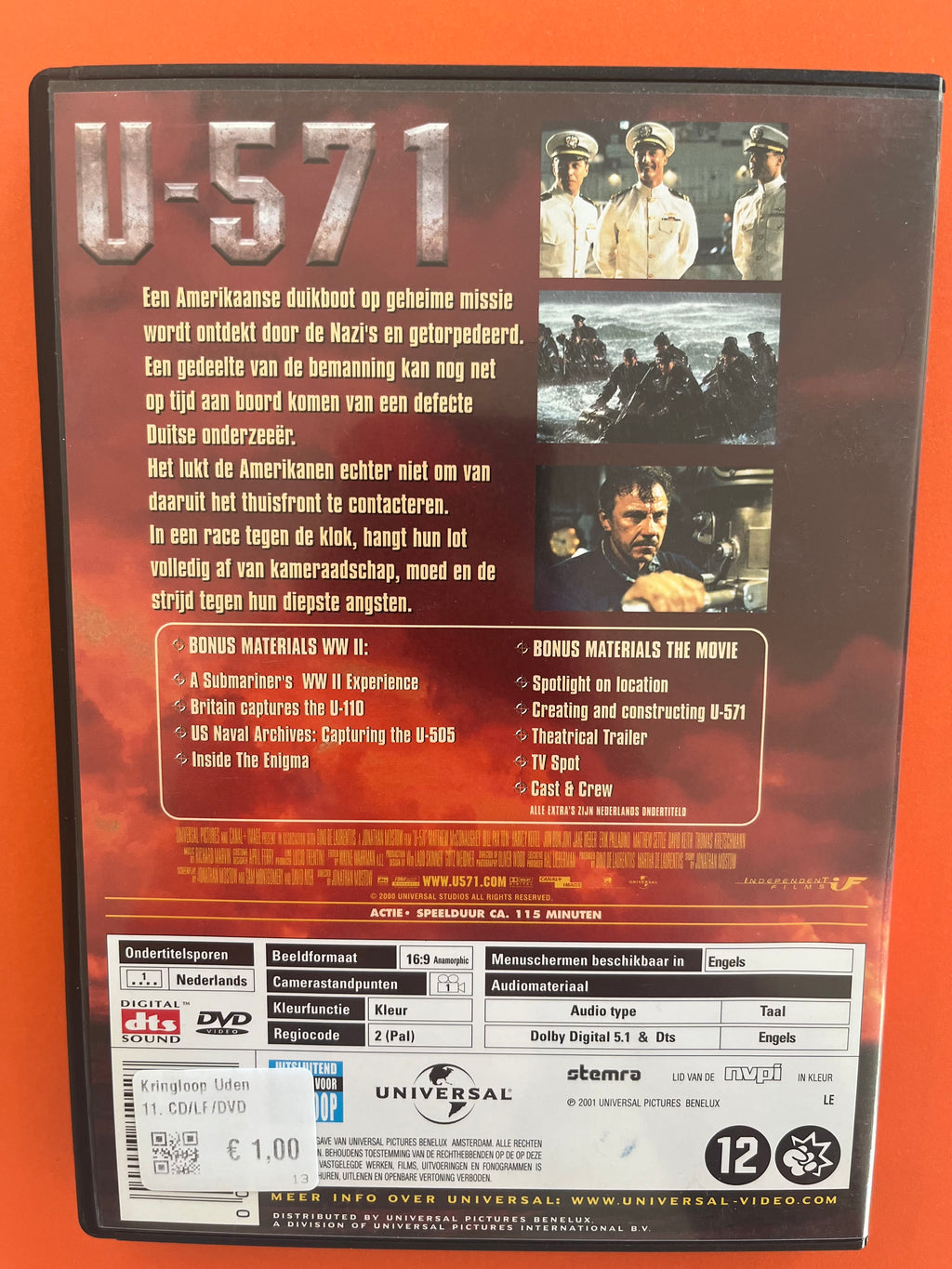 U-571 – DVD (2000) | Matthew McConaughey & Harvey Keitel – War Action