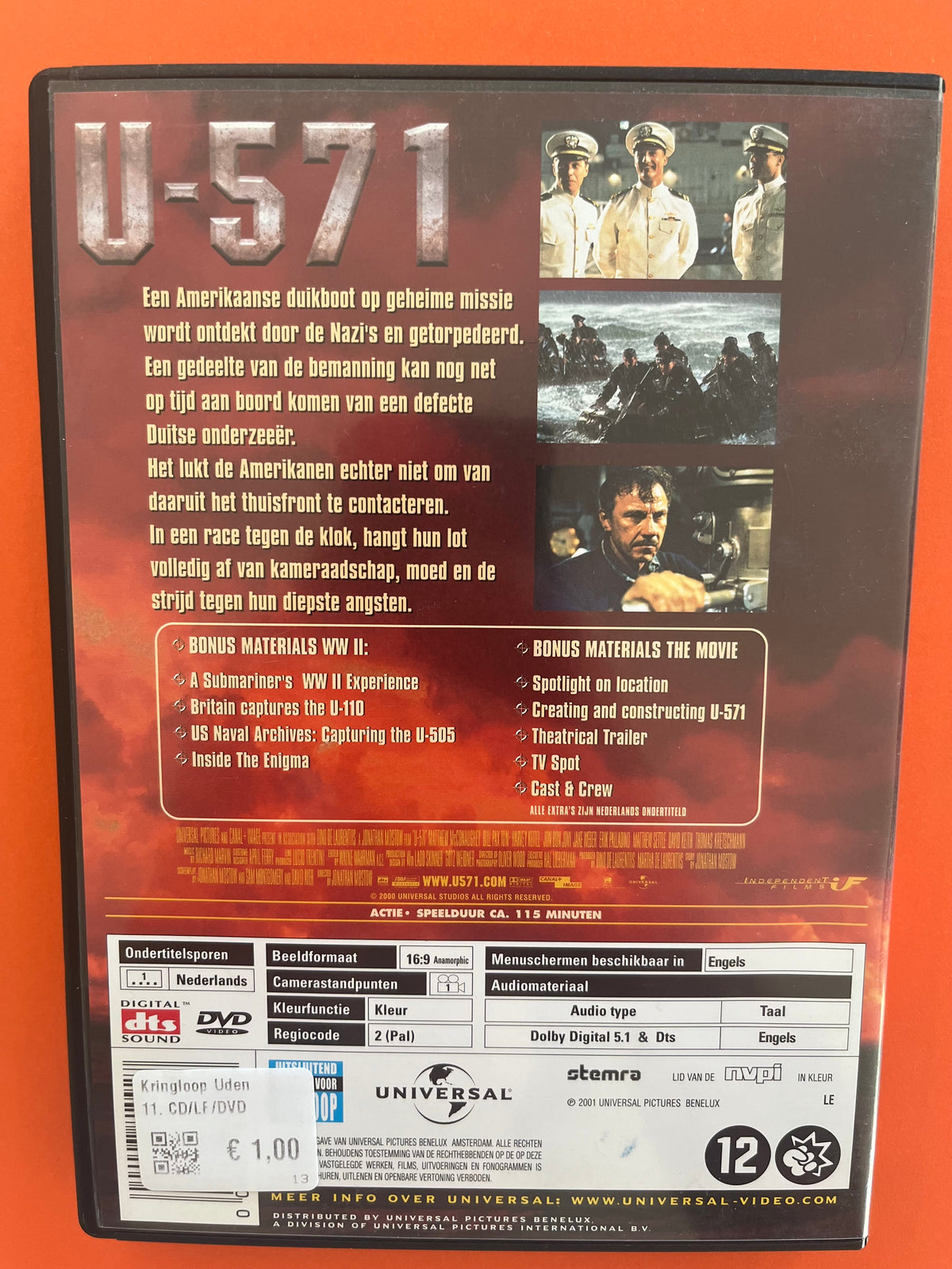 U-571 – DVD (2000) | Matthew McConaughey & Harvey Keitel – War Action