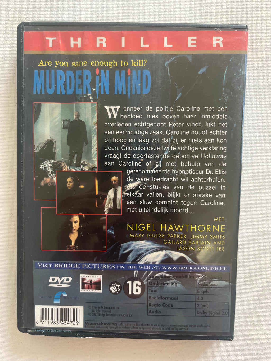 Murder in Mind – DVD (1997) | Nigel Hawthorne & Mary-Louise Parker