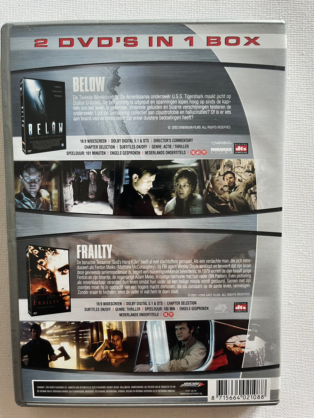 Below + Frailty – 2-Movie DVD Set (2001–2002) | Matthew McConaughey & Bruce Greenwood