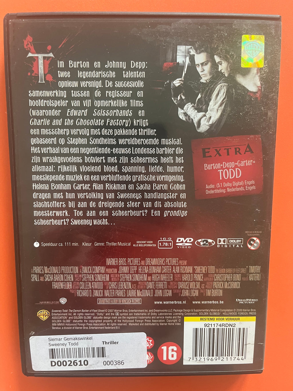 Sweeney Todd – DVD (2007) | Johnny Depp & Helena Bonham Carter