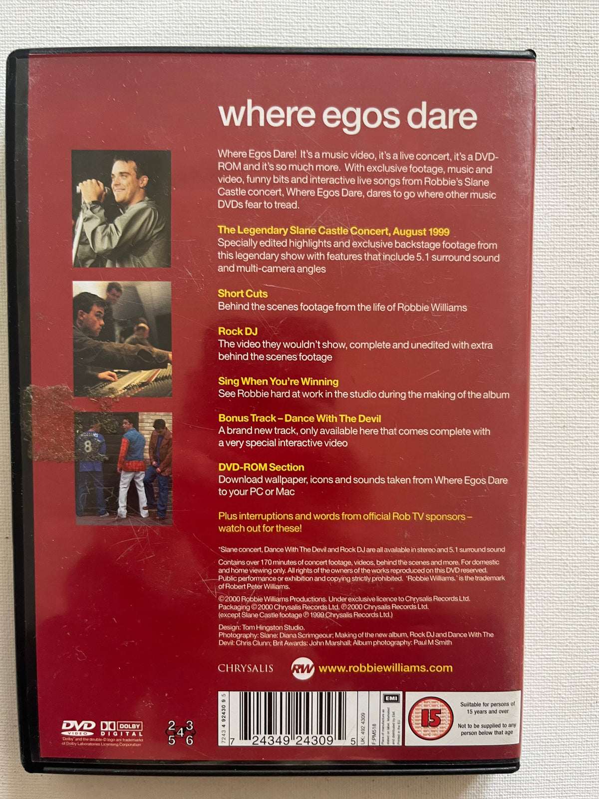 Robbie Williams: Where Egos Dare – DVD (2000) | Live Concert & Documentary