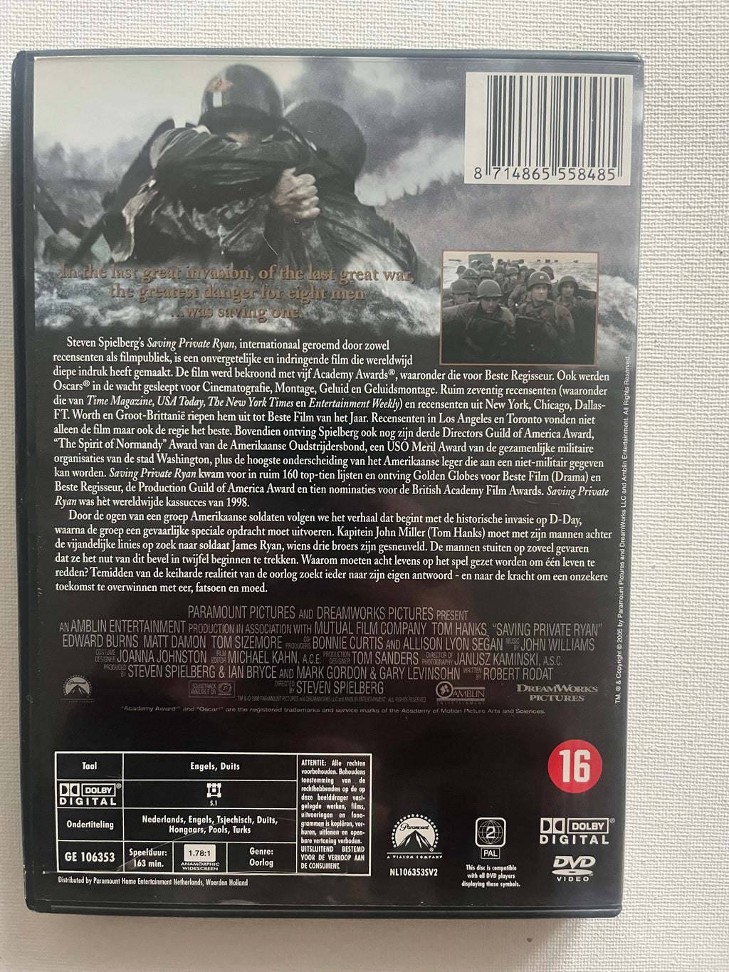 Saving Private Ryan – DVD (1998) | Tom Hanks & Matt Damon