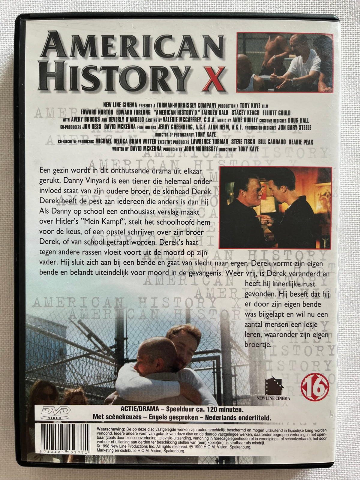American History X – DVD (1998) | Edward Norton & Edward Furlong – Crime Drama