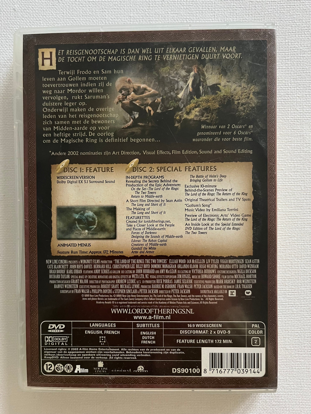 The Lord of the Rings: The Two Towers – 2-Disc DVD (2002) | Elijah Wood & Ian McKellen