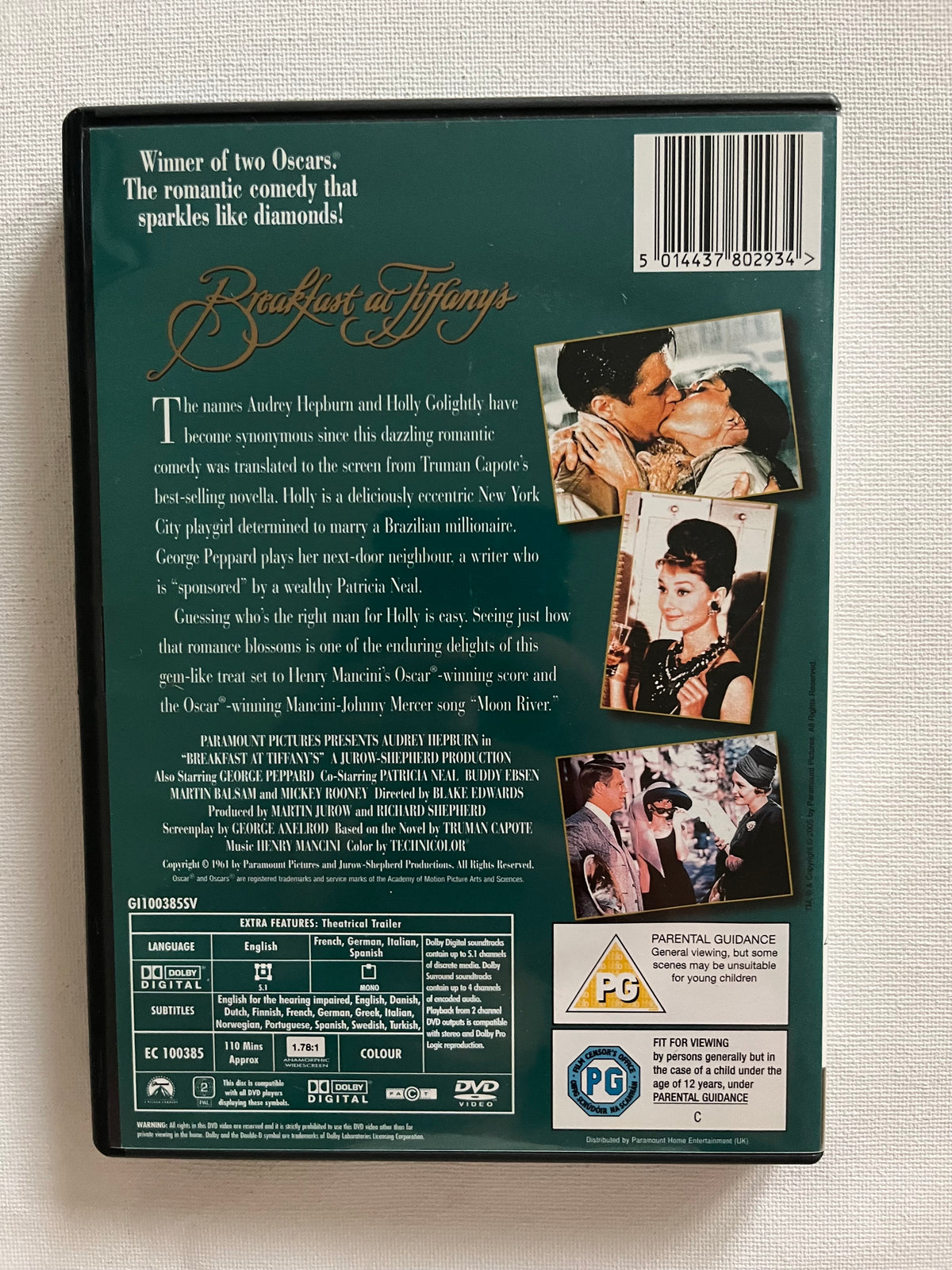 Breakfast at Tiffany’s – DVD (1961) | Audrey Hepburn & George Peppard
