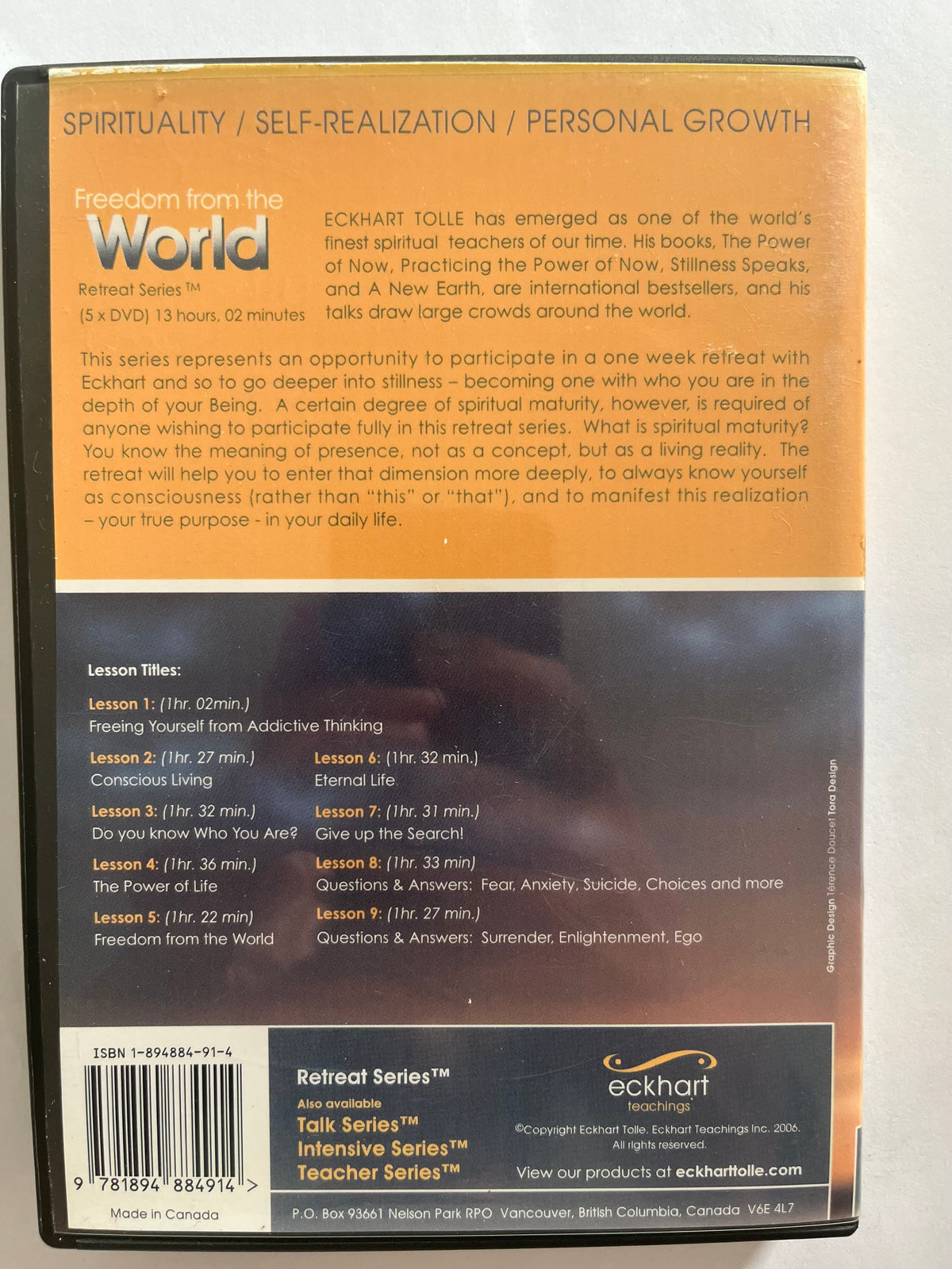 Eckhart Tolle: Freedom from the World – Full Series DVD | Spiritual Teachings