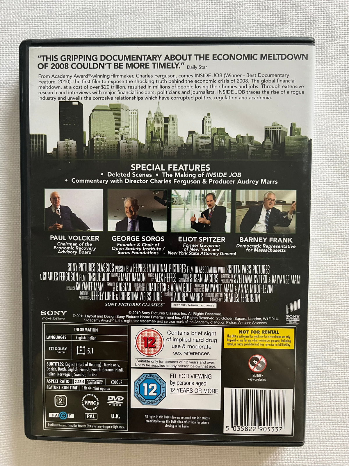 Inside Job – DVD (2010) | Matt Damon – Academy Award Winner