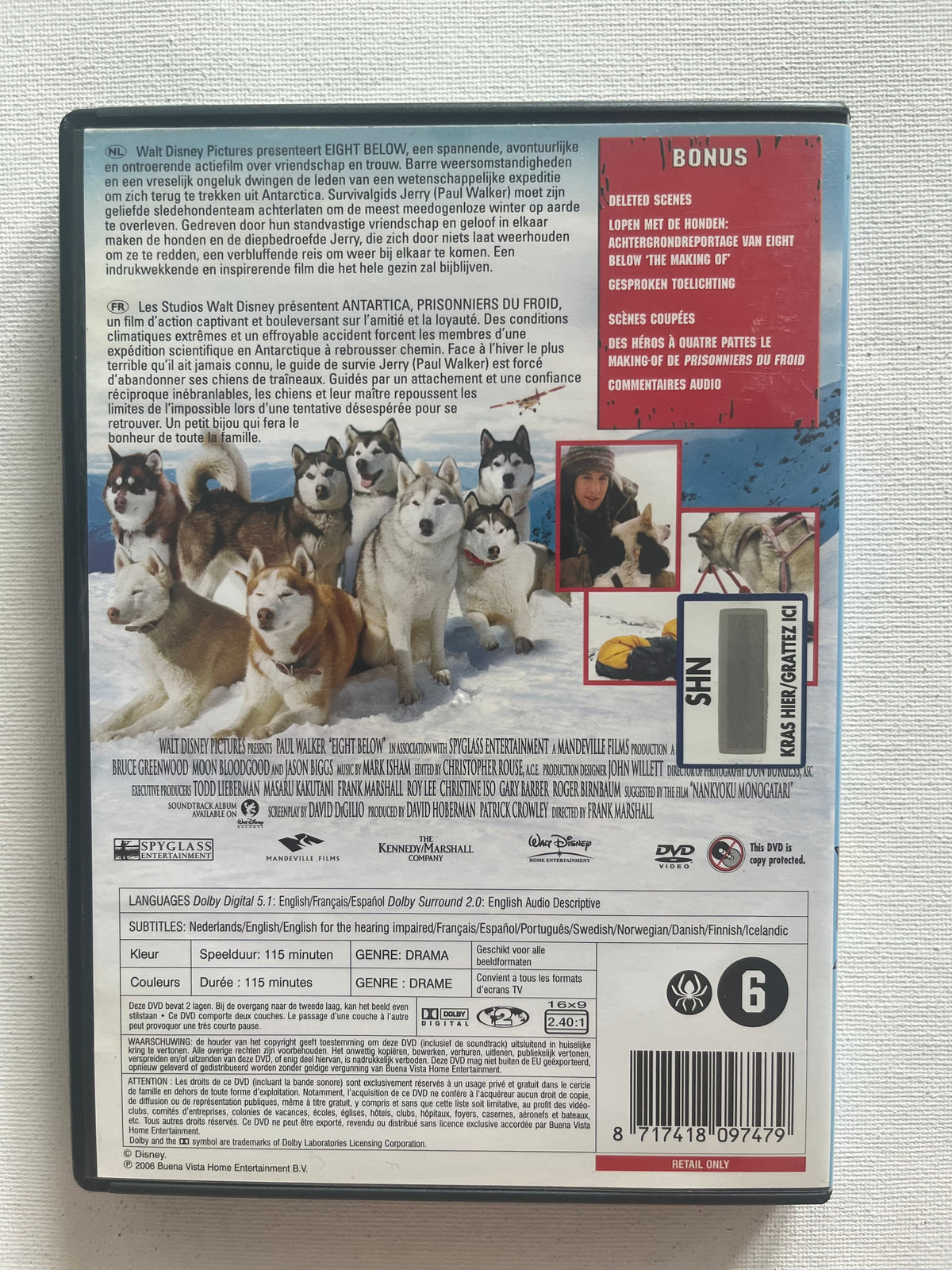 Disney Eight Below – DVD (2006) | Paul Walker & Jason Biggs