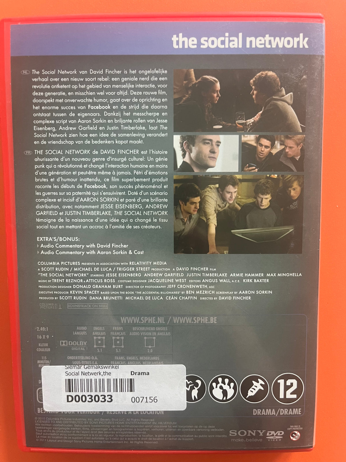 The Social Network – DVD (2010) | Jesse Eisenberg & Andrew Garfield