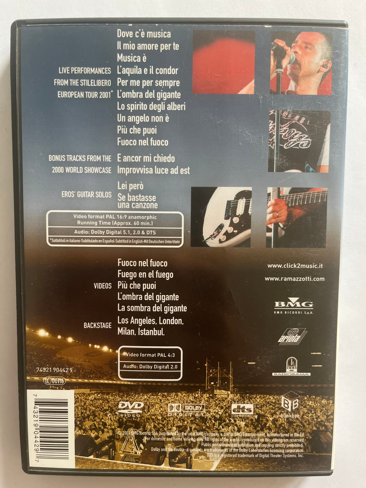 Eros Ramazzotti: Stilelibero – DVD (2001) | Italian Pop Music