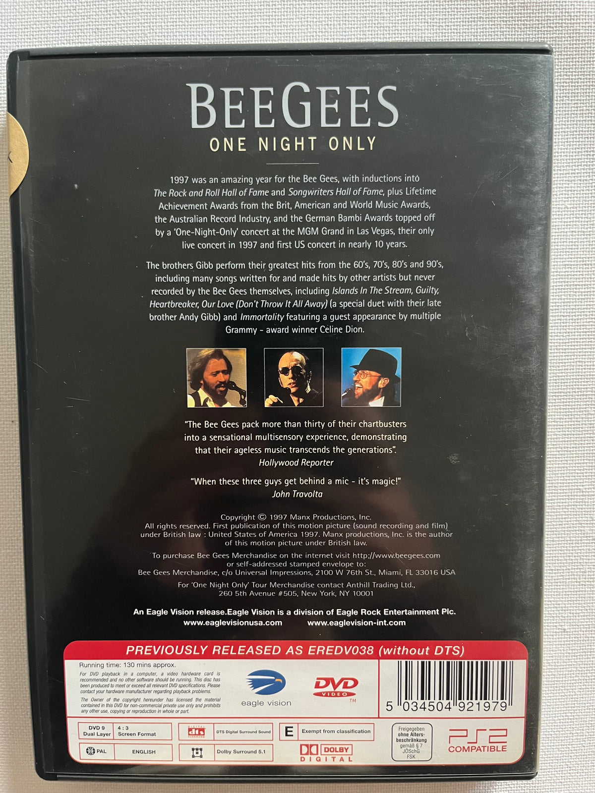 Bee Gees – One Night Only – DVD (1998) | Live in Las Vegas