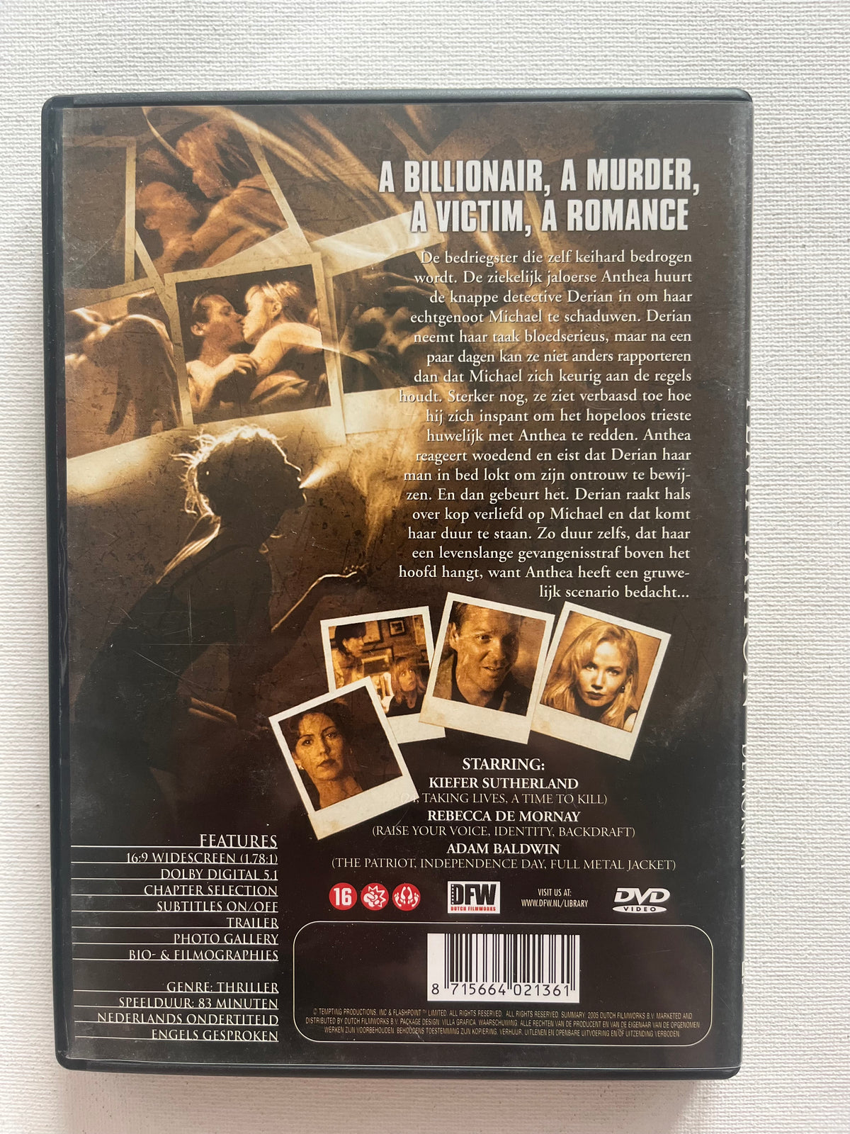 The Right Temptation – DVD (2000) | Kiefer Sutherland & Rebecca De Mornay