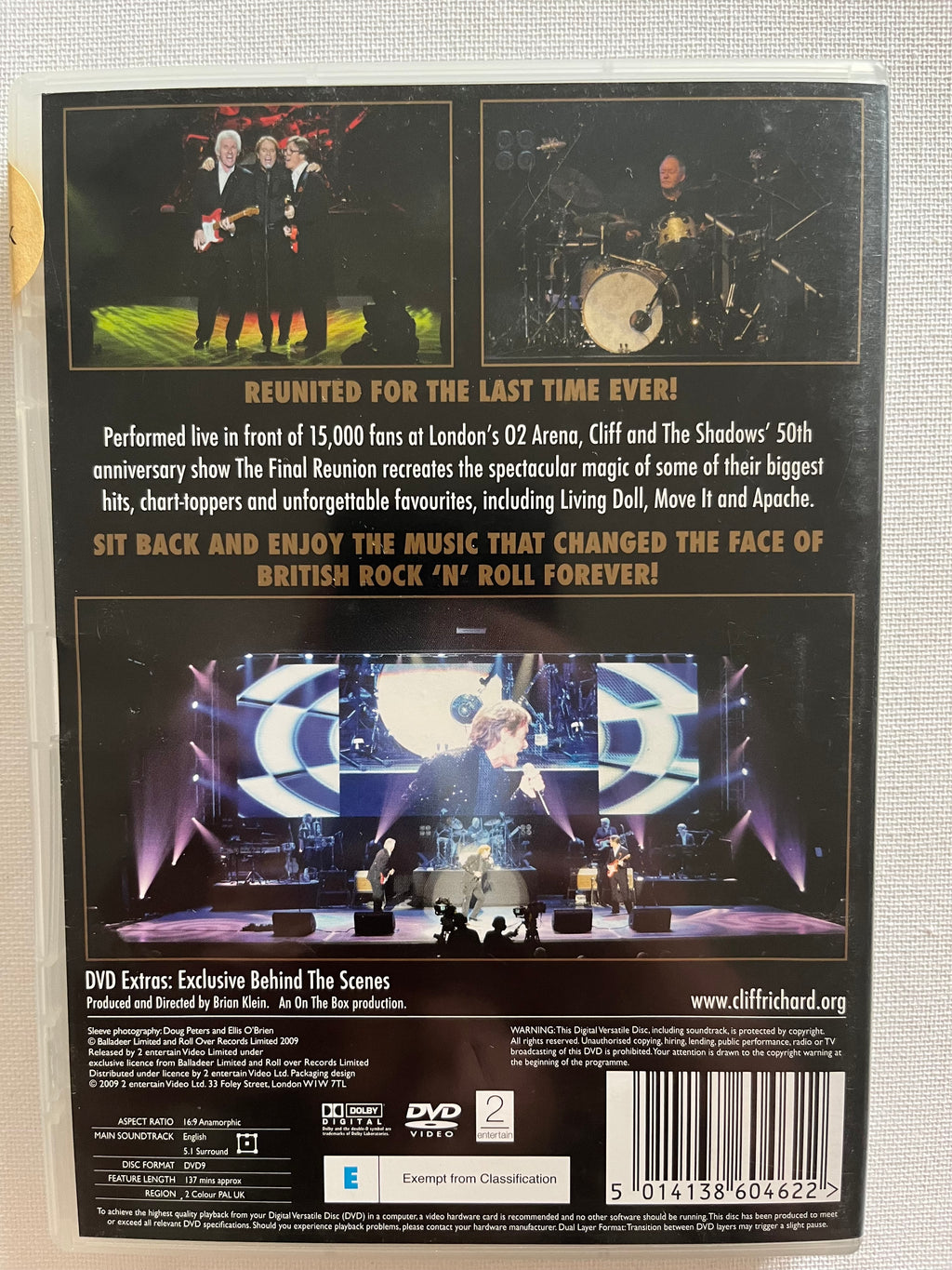 Cliff Richard & The Shadows – The Final Reunion – DVD (2009) | Live Concert