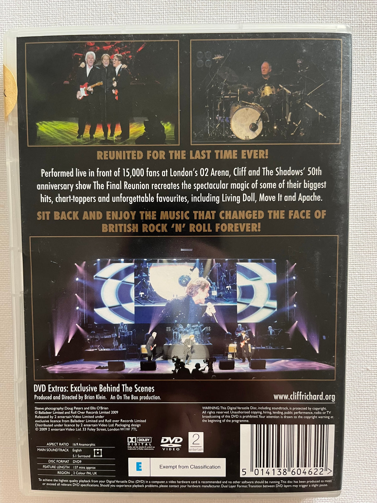 Cliff Richard & The Shadows – The Final Reunion – DVD (2009) | Live Concert