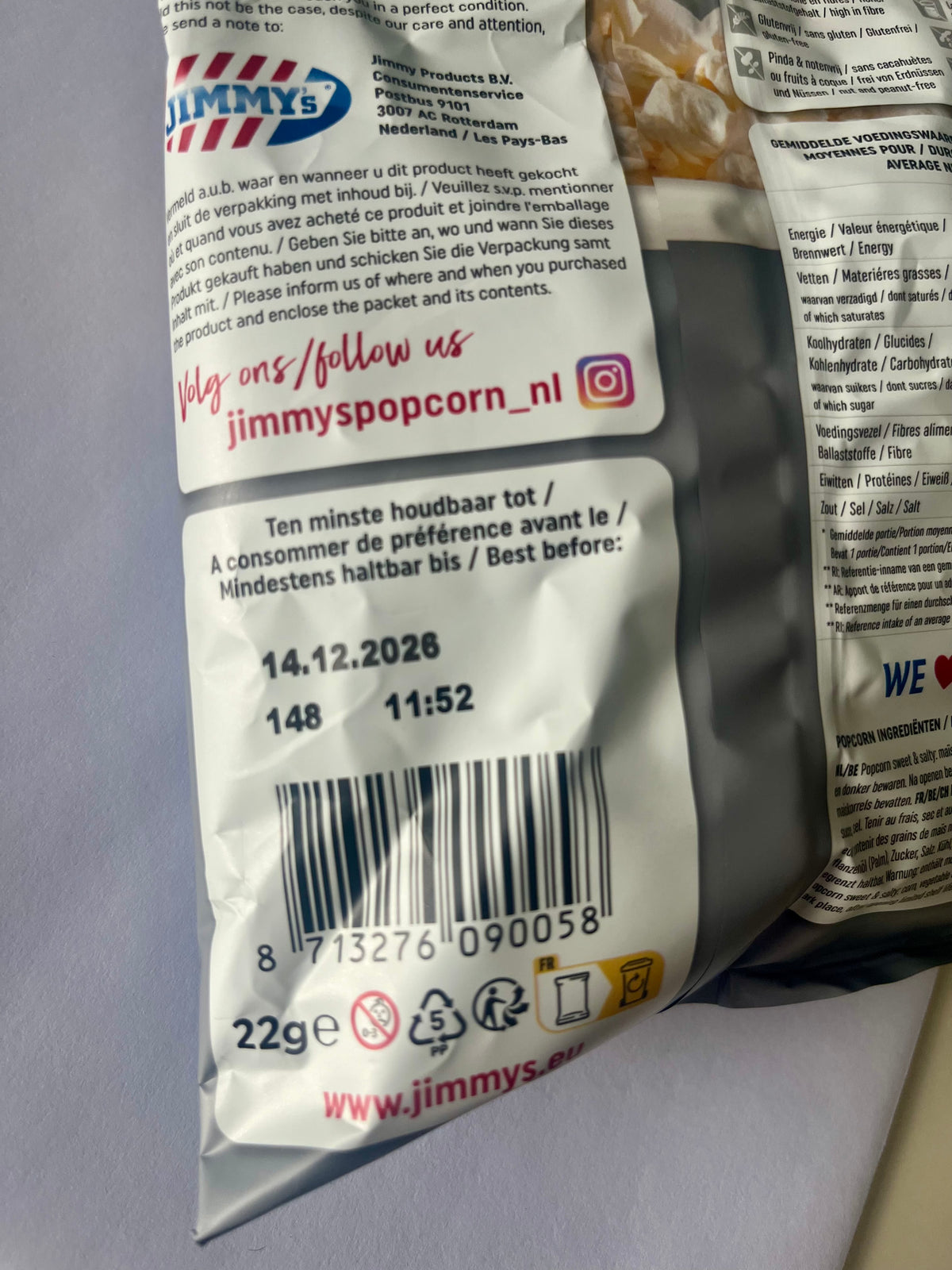 Jimmy’s The Original Popcorn Sweet & Salt – Vegan – 22g