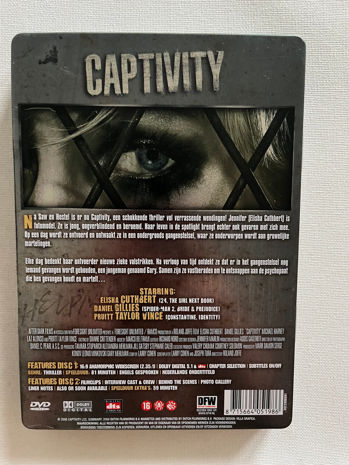 Captivity – 2-Disc Special Metal Case DVD (2007) | Elisha Cuthbert