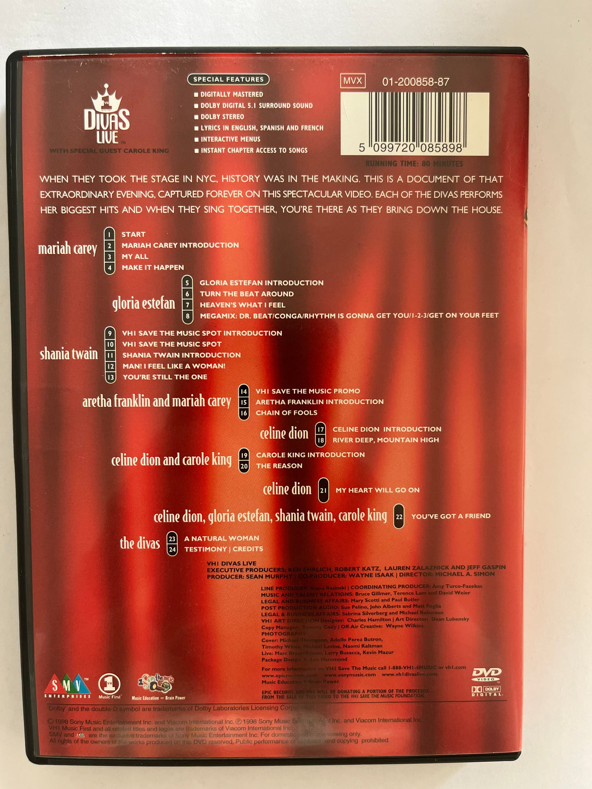 VH1 Divas Live 1998 – DVD | Celine Dion, Mariah Carey & Aretha Franklin