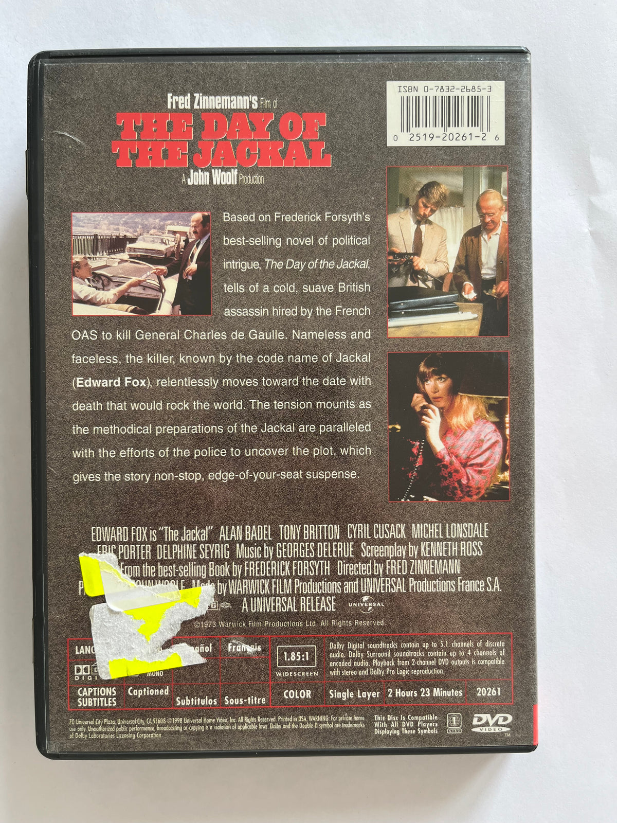 The Day of the Jackal – DVD (1973) | Edward Fox & Michael Lonsdale