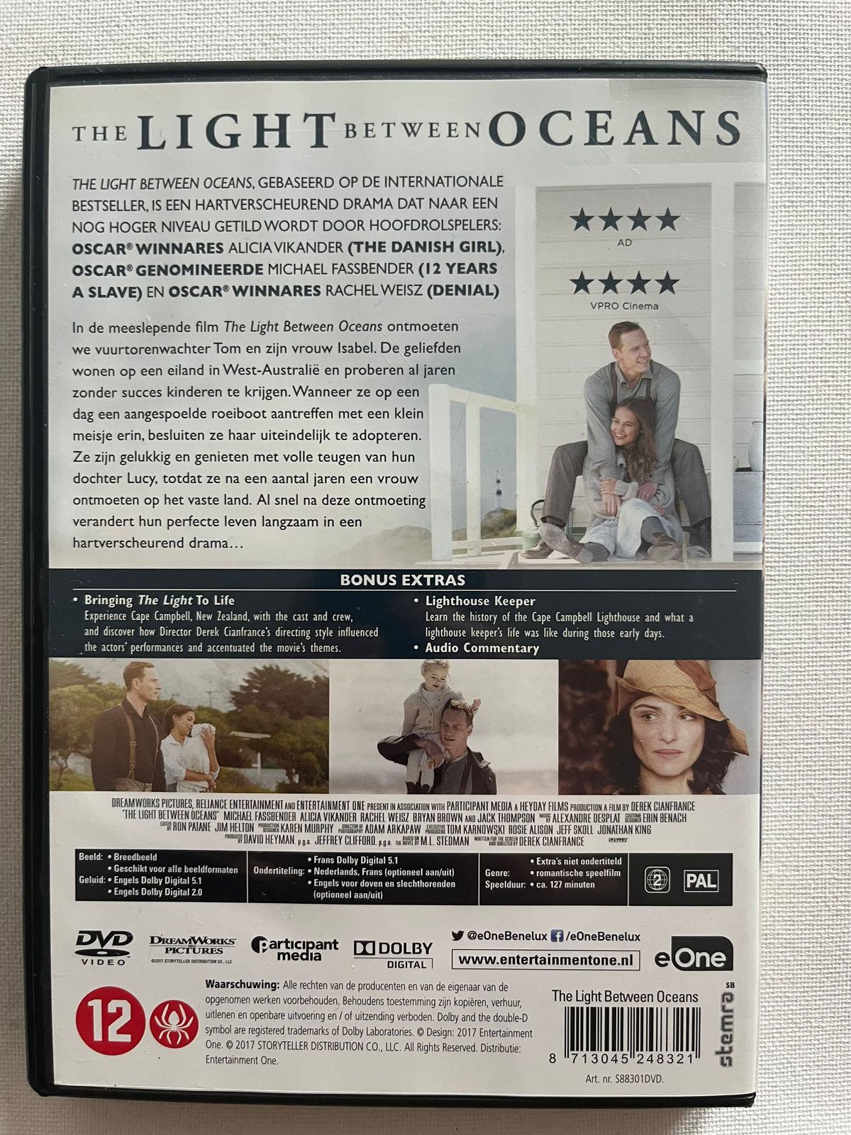 The Light Between Oceans – DVD (2016) | Michael Fassbender & Alicia Vikander