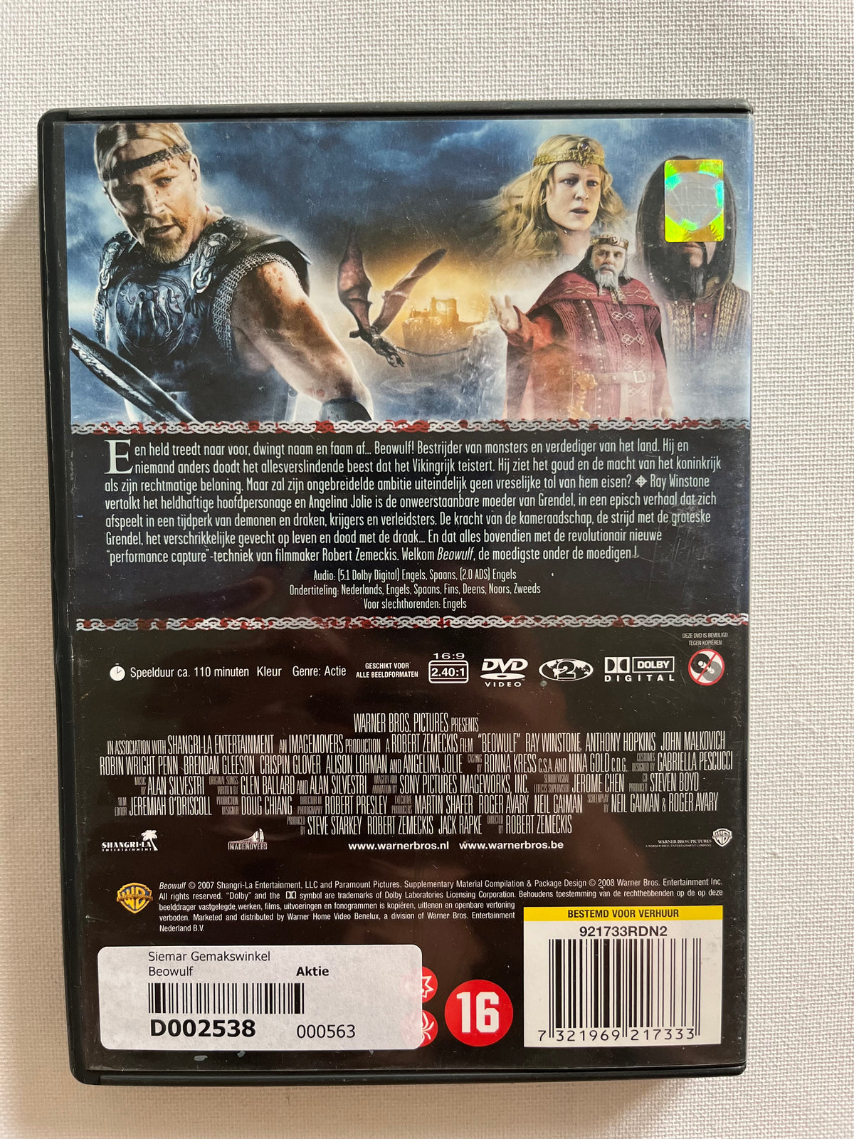 Beowulf – DVD (2007) | Ray Winstone & Angelina Jolie