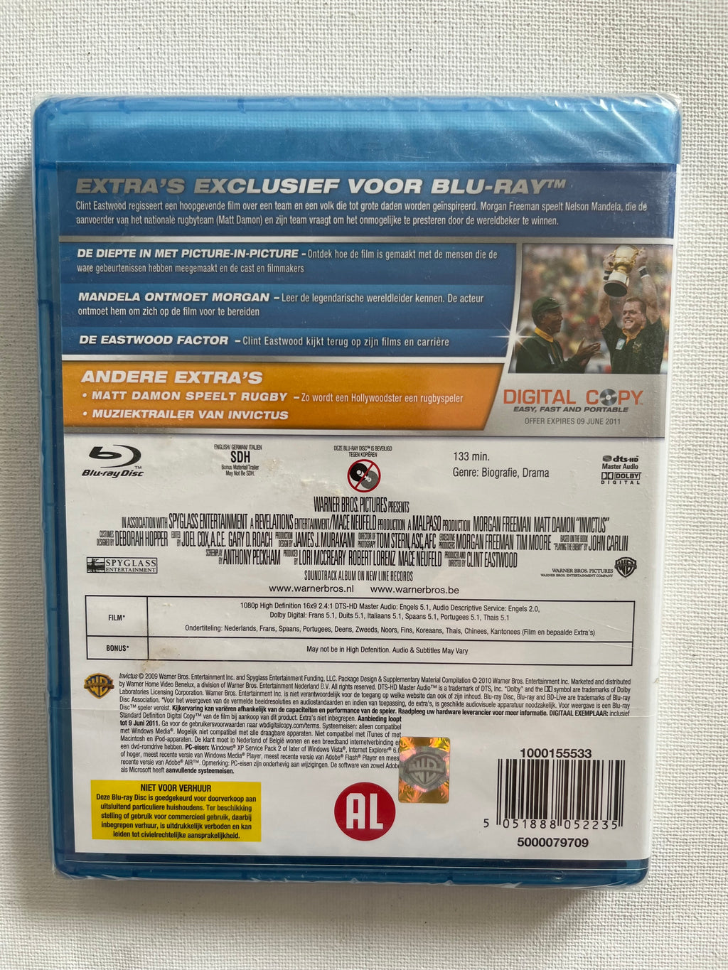 Invictus – Blu-ray (2009) | Morgan Freeman & Matt Damon – New & Sealed
