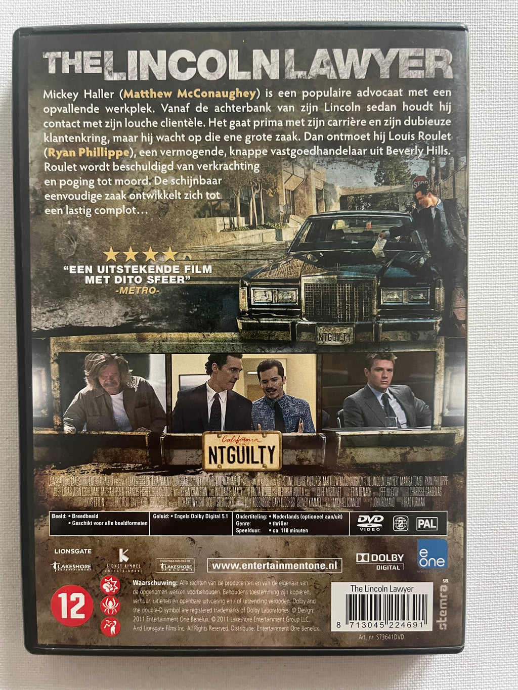 The Lincoln Lawyer – DVD (2011) | Matthew McConaughey & Ryan Phillippe