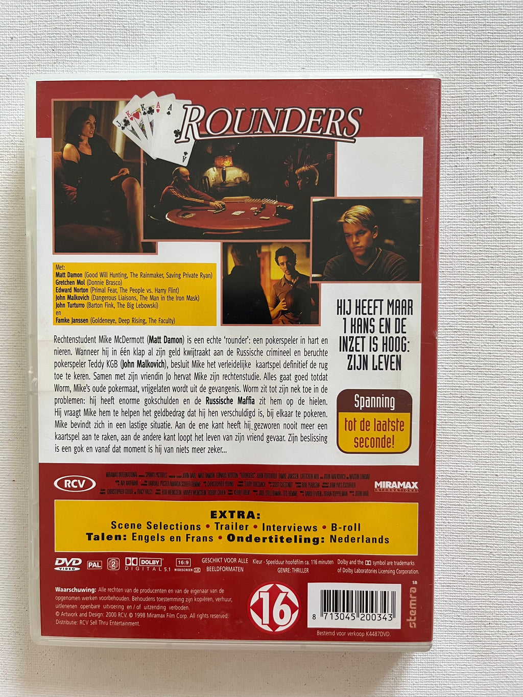 Rounders – DVD (1998) | Matt Damon & Edward Norton