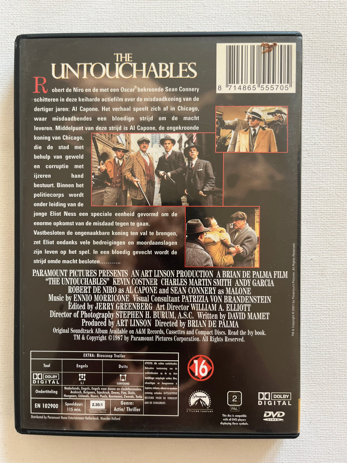 The Untouchables – DVD (1987) | Kevin Costner & Sean Connery