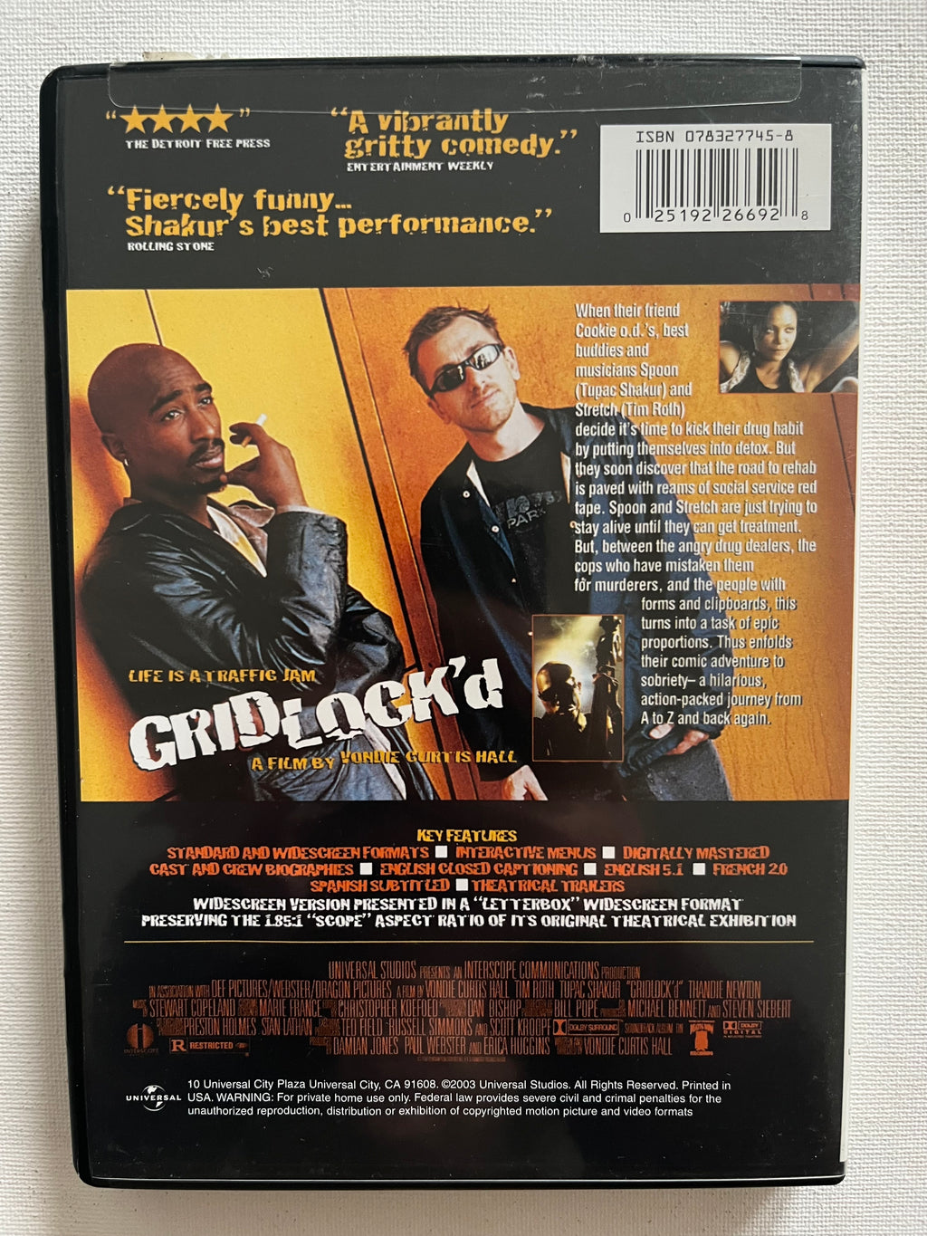 Gridlock’d – DVD (1997) | Tupac Shakur & Tim Roth