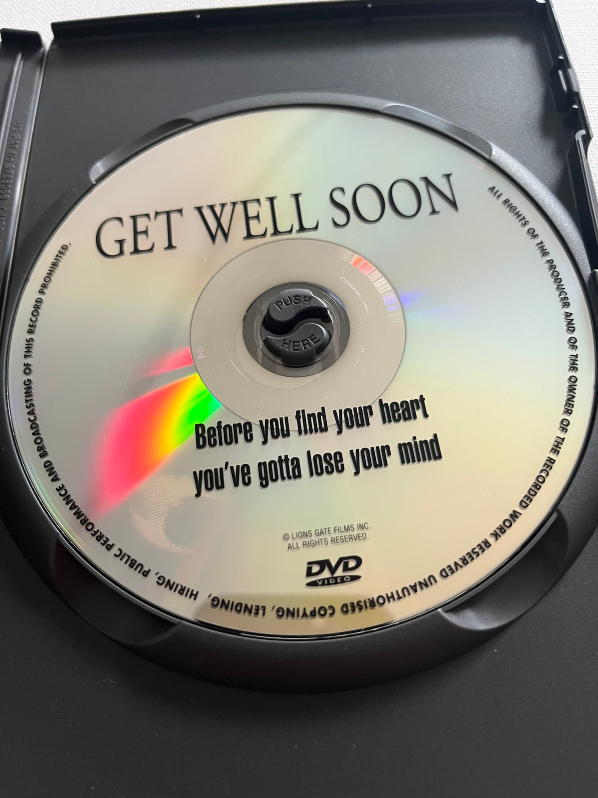 Get Well Soon – DVD (2001) | Vincent Gallo & Courteney Cox