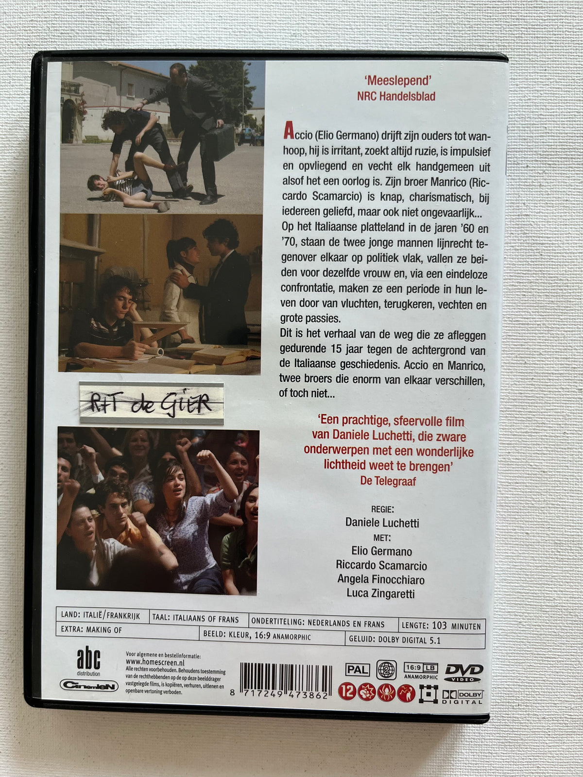My Brother Is an Only Child – DVD (2007) | Elio Germano & Riccardo Scamarcio