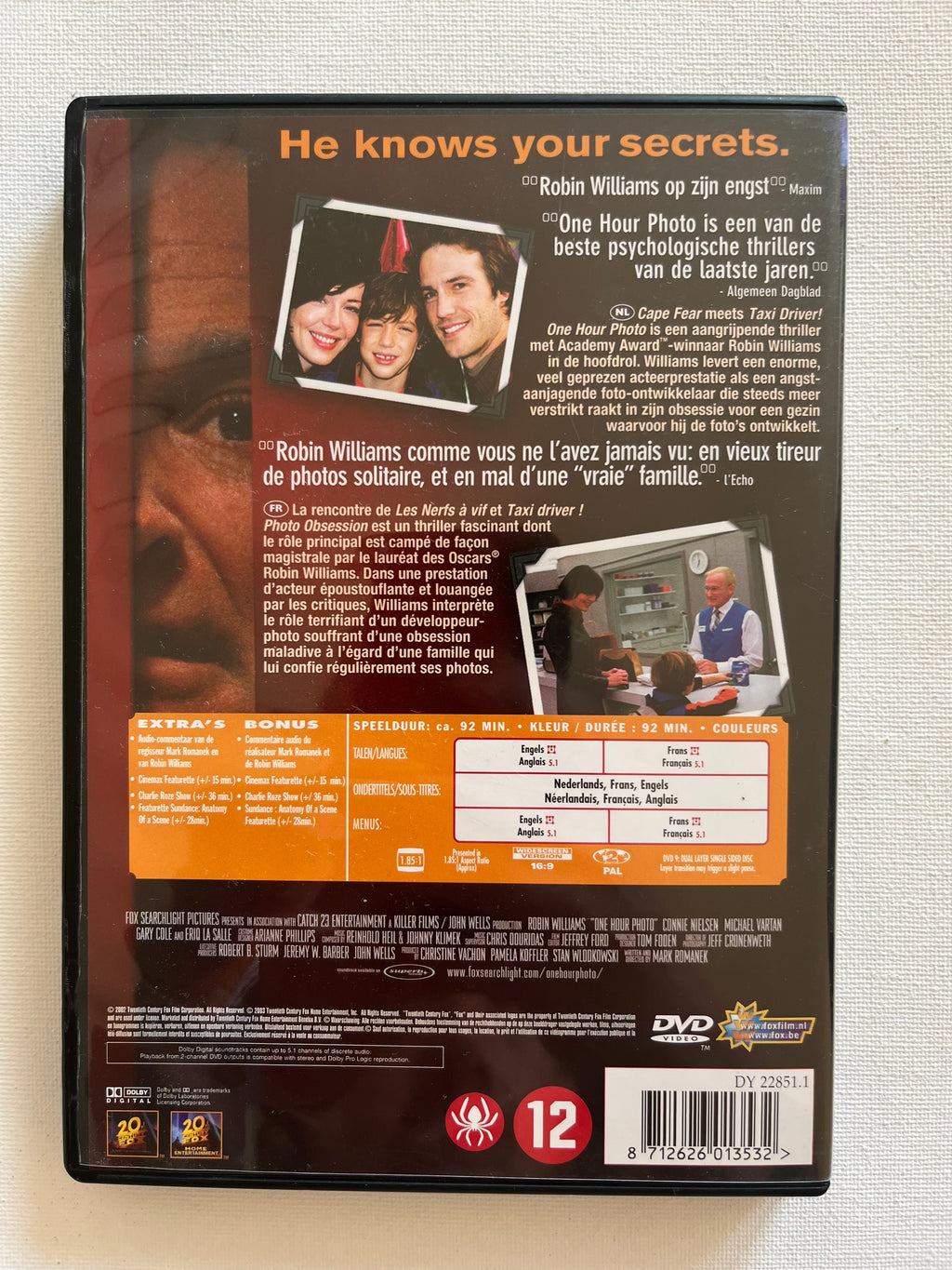 One Hour Photo – DVD (2002) | Robin Williams & Connie Nielsen