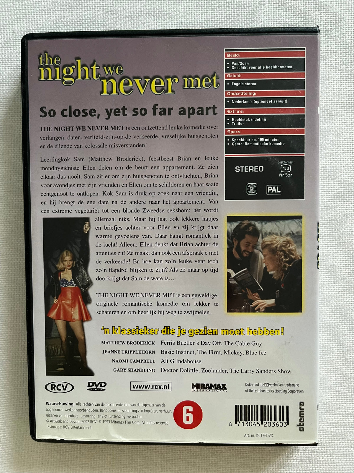 The Night We Never Met – DVD (1993) | Matthew Broderick & Annabella Sciorra