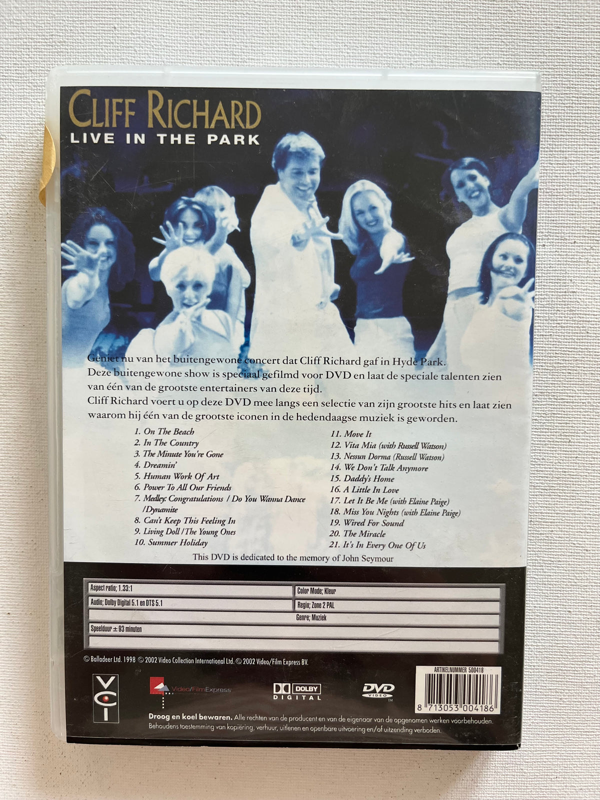 Cliff Richard – Live in the Park – DVD (1999) | Live Concert