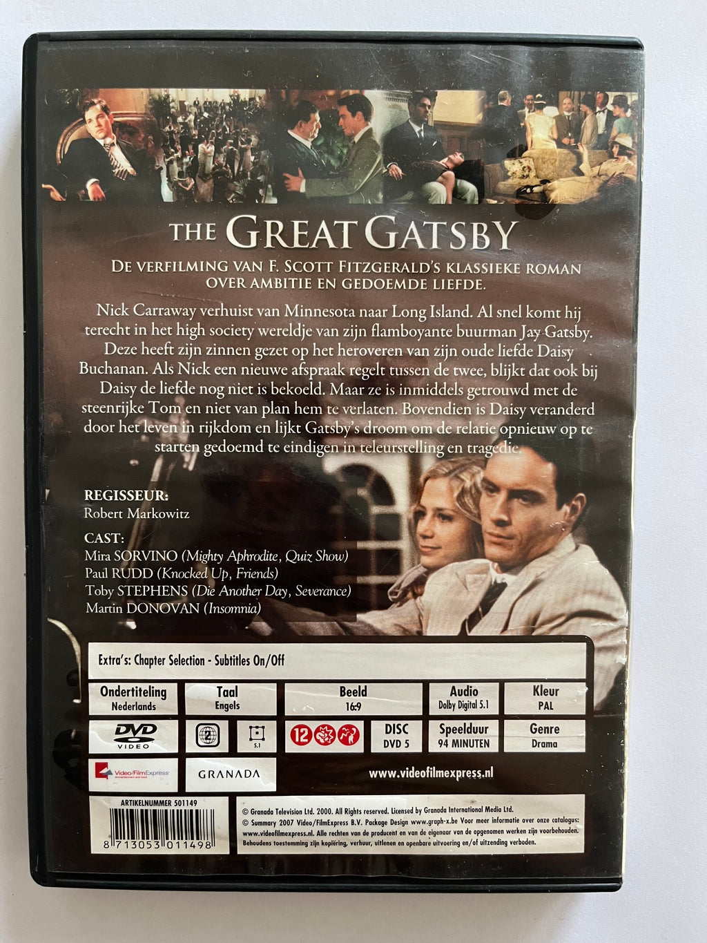 The Great Gatsby – DVD (2000) | Paul Rudd & Mira Sorvino