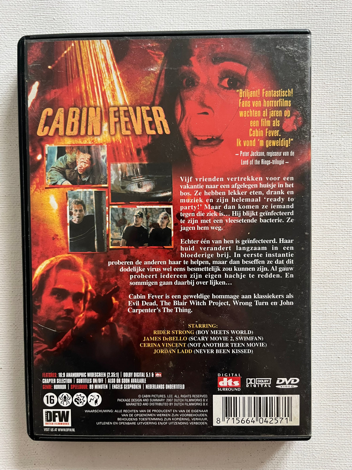Cabin Fever – DVD (2002) | Rider Strong & Jordan Ladd