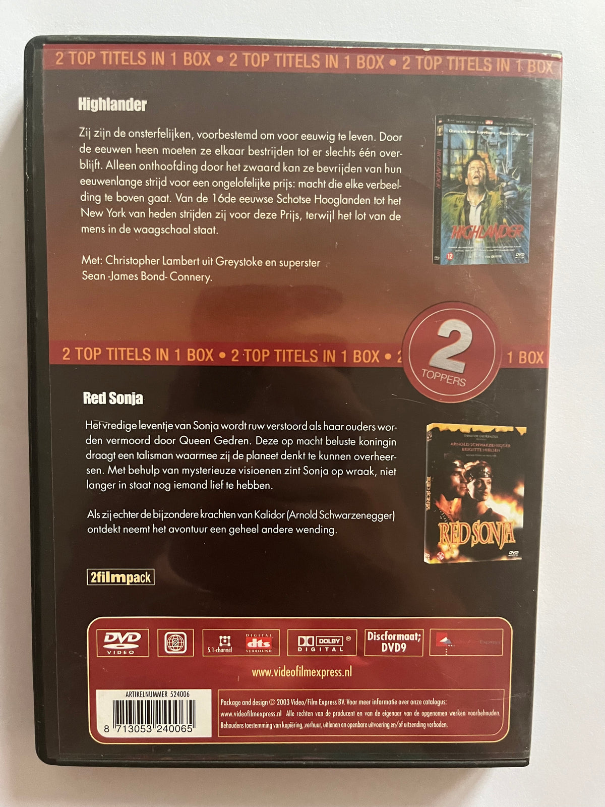 Highlander & Red Sonja – 2-DVD Set (1986 / 1985) | Fantasy Action Classics