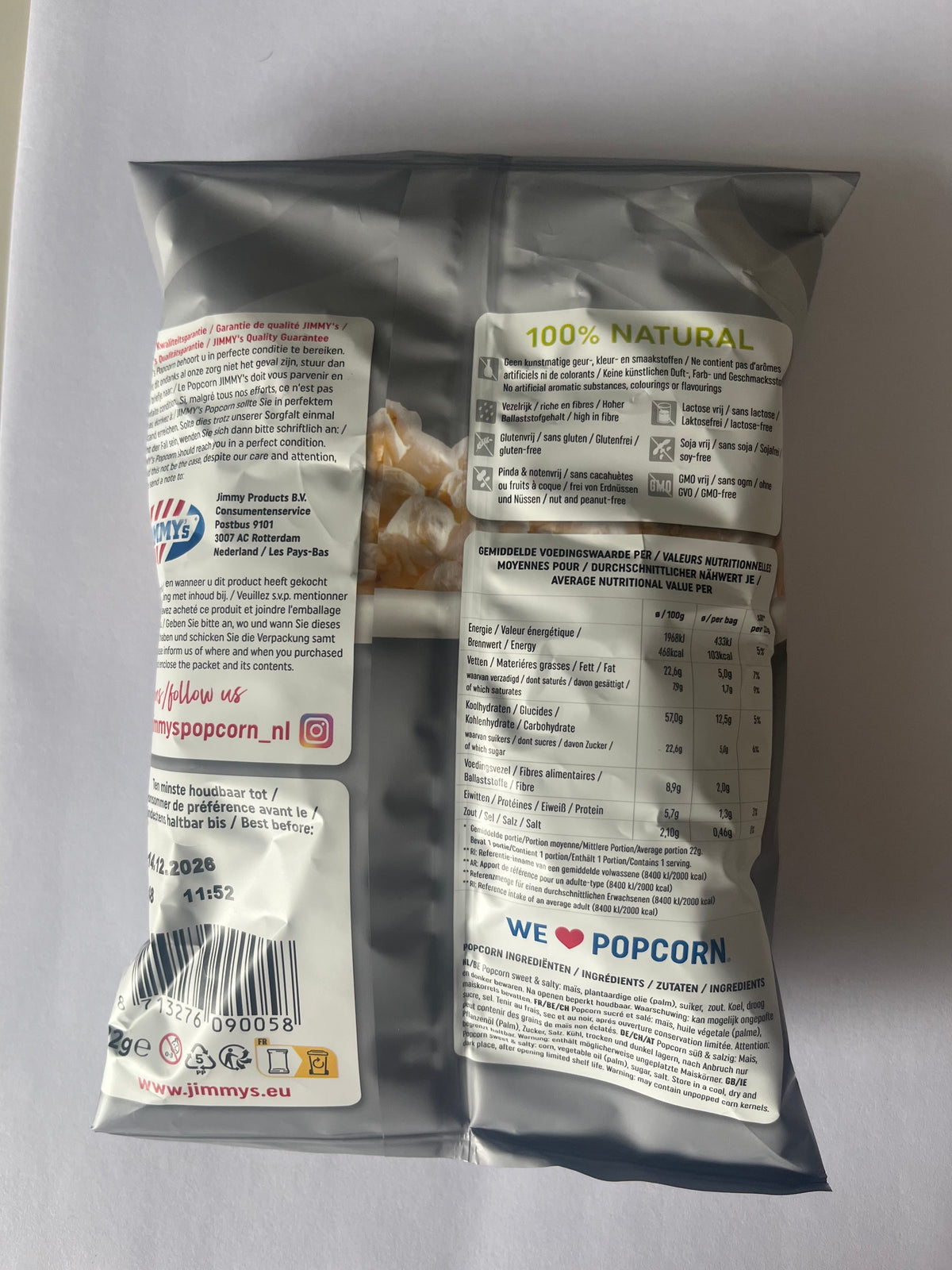 Jimmy’s The Original Popcorn Sweet & Salt – Vegan – 22g