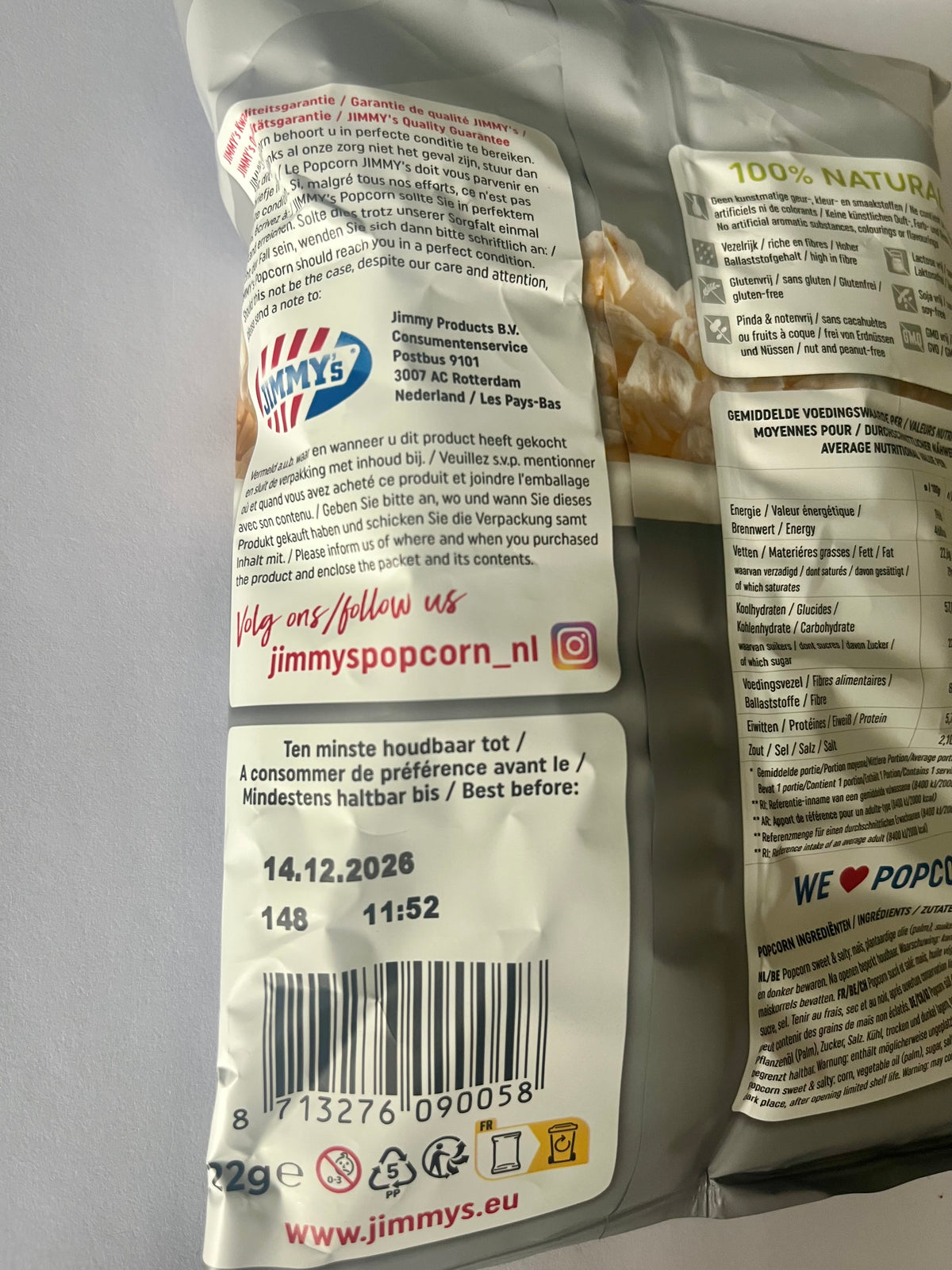 Jimmy’s The Original Popcorn Sweet & Salt – Vegan – 22g