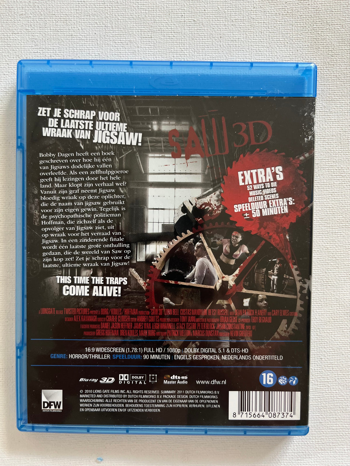 Saw 3D: The Traps Come Alive – Unrated Edition Blu-ray (2010) | Tobin Bell & Costas Mandylor