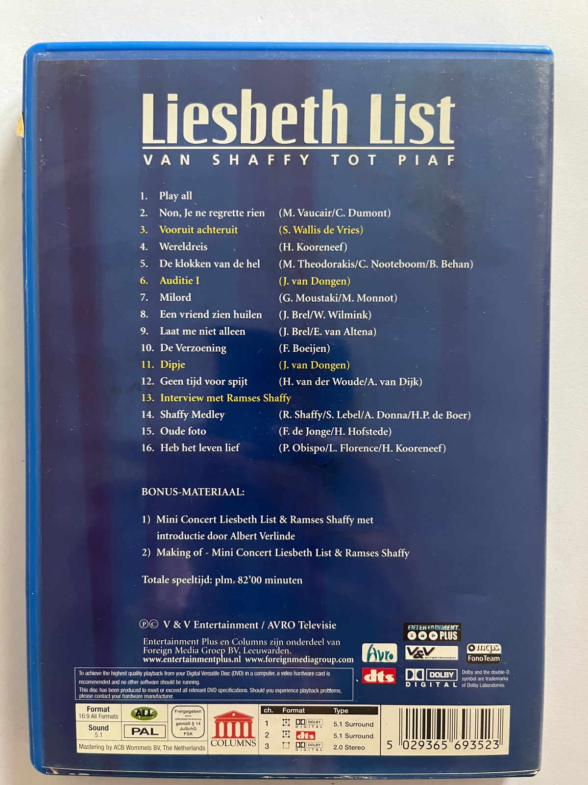 Liesbeth List: Van Shaffy tot Piaf – DVD (2006) | Dutch Music