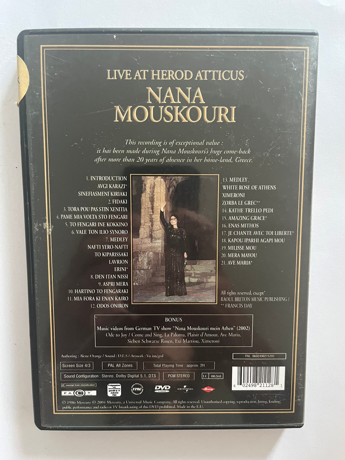 Nana Mouskouri: Live at Herod Atticus – 20th Anniversary DVD (2004) | Live Concert