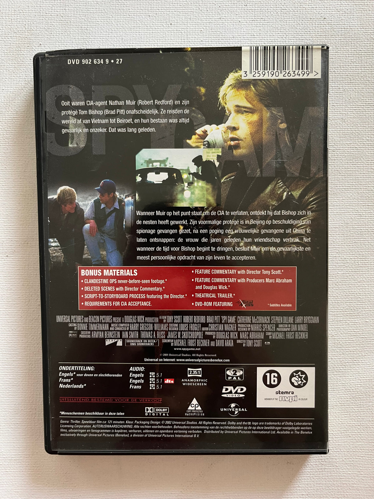 Spy Game – DVD (2001) | Robert Redford & Brad Pitt