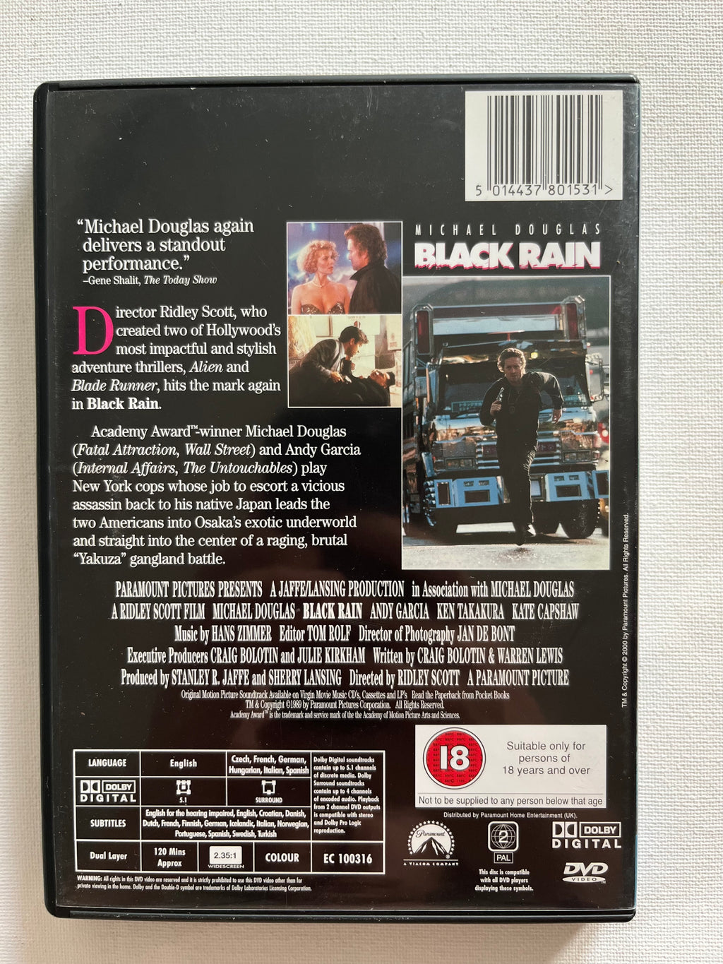 Black Rain – DVD (1989) | Michael Douglas & Andy García