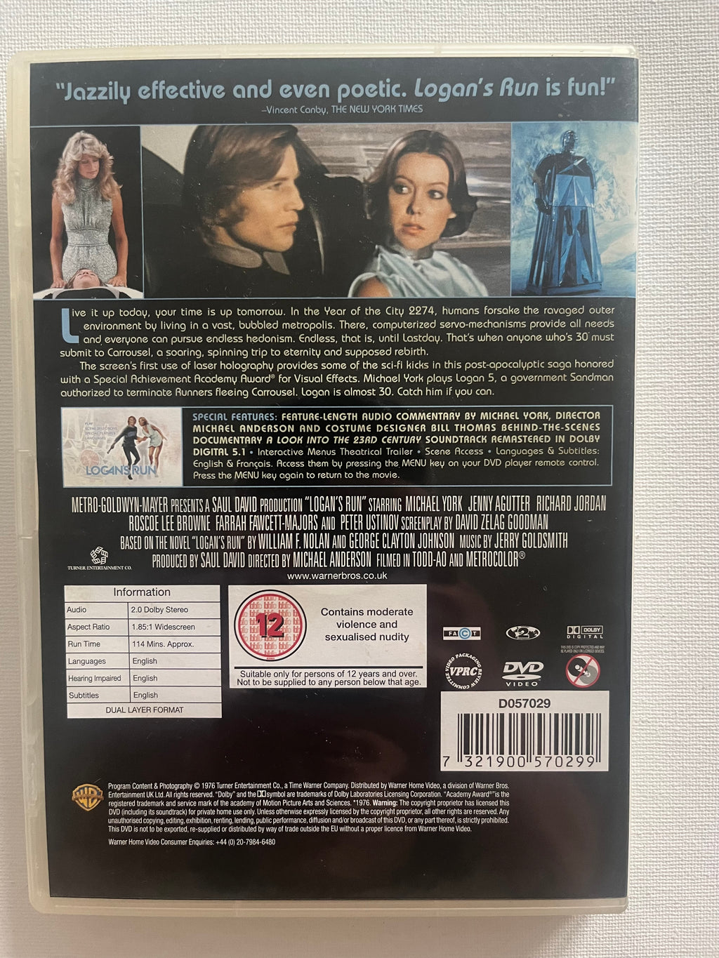 Logan’s Run – DVD (1976) | Michael York & Jenny Agutter